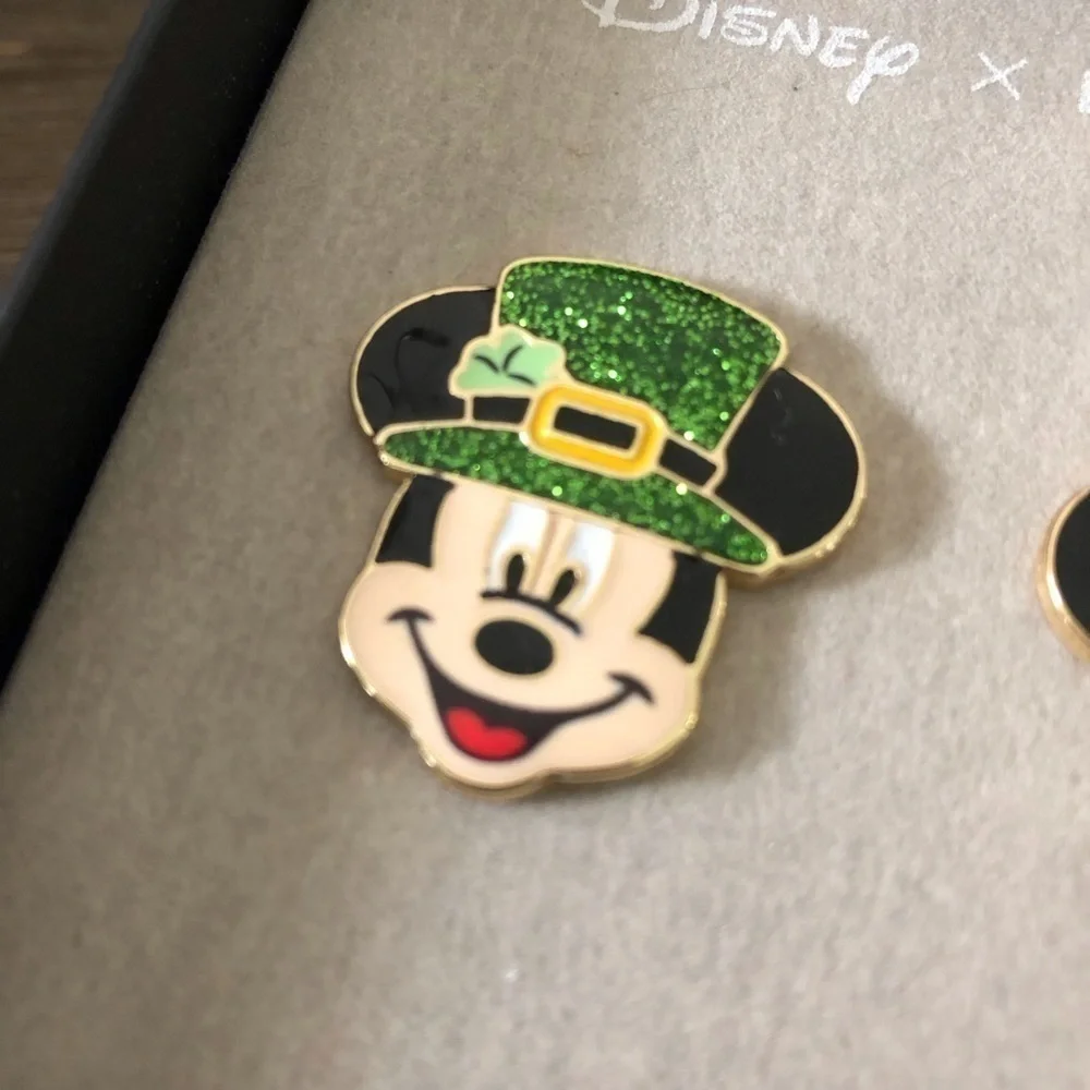 Baublebar x Disney:  Mickey Mouse st. Patrick Day leprechaun post earrings